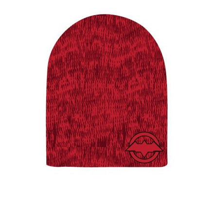 BATMAN ARKHAM - 3D Flat Embroidered Marl Slouch Beanie Red