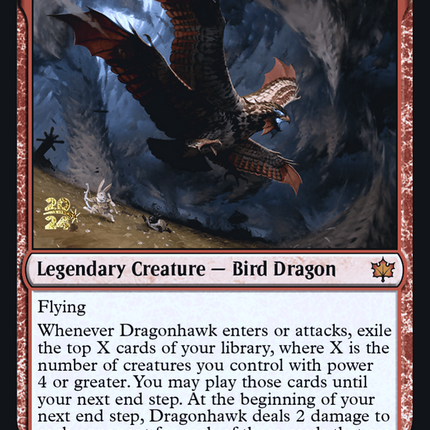 Dragonhawk, Fate's Tempest [Bloomburrow Promos] Prerelease Foil