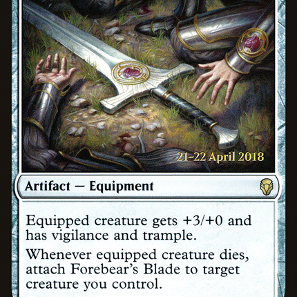 Forebear's Blade [Dominaria Promos] Prerelease Foil