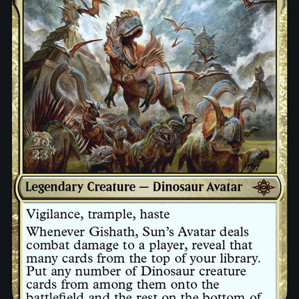 Gishath, Sun's Avatar [The Lost Caverns of Ixalan Promos] Prerelease Foil