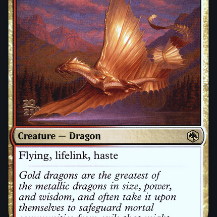 Adult Gold Dragon [Adventures in the Forgotten Realms Promos] Prerelease Foil