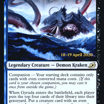 Gyruda, Doom of Depths (companion) [Ikoria: Lair of Behemoths Promos] Prerelease Foil