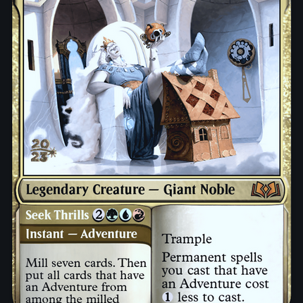 Beluna Grandsquall // Seek Thrills [Wilds of Eldraine Promos] Prerelease Foil