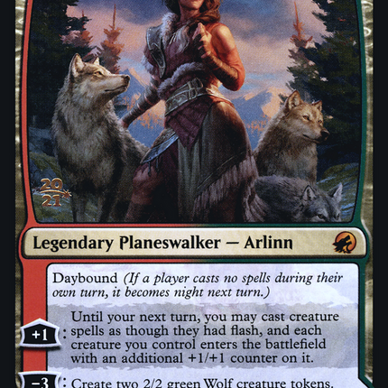 Arlinn, the Pack's Hope // Arlinn, the Moon's Fury [Innistrad: Midnight Hunt Promos] Prerelease Foil