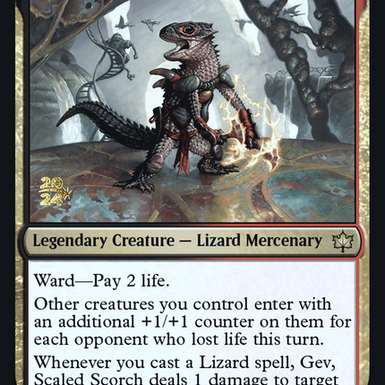 Gev, Scaled Scorch [Bloomburrow Promos] Prerelease Foil