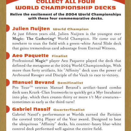 2004 World Championships Ad [World Championship Decks 2004]