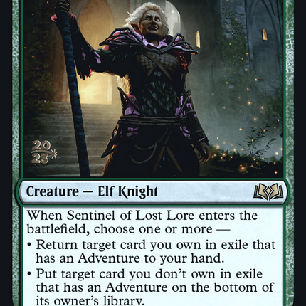 Sentinel of Lost Lore [Wilds of Eldraine Promos] Prerelease Foil
