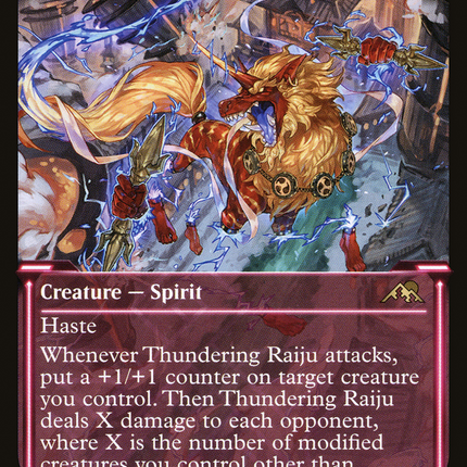 Thundering Raiju (Showcase) [Kamigawa: Neon Dynasty]