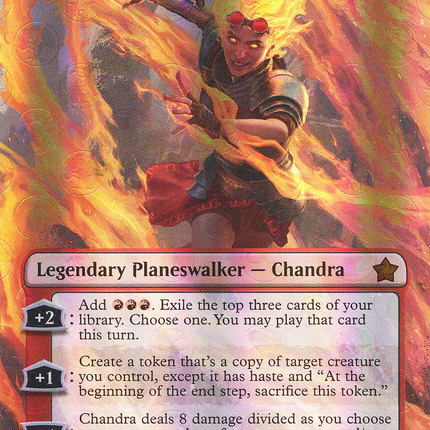 Chandra, Flameshaper (Borderless) [Foundations] Mana Foil