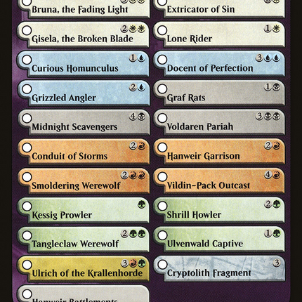 Eldritch Moon Checklist [Eldritch Moon Tokens]