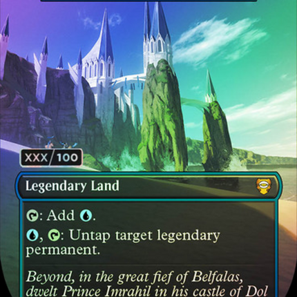 Minamo, School at Water's Edge (Borderless) [Tales of Middle-earth Commander] Serialized Foil