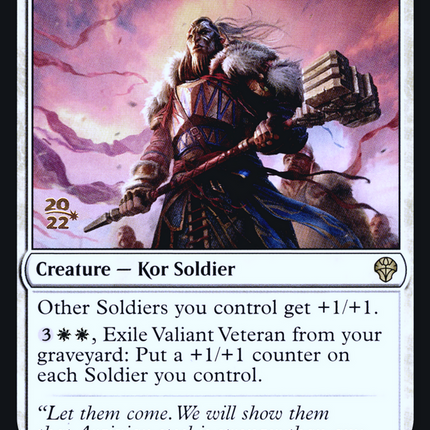 Valiant Veteran [Dominaria United Promos] Prerelease Foil