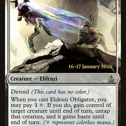 Eldrazi Obligator (devoid) [Oath of the Gatewatch Promos] Prerelease Foil