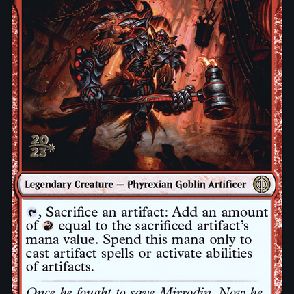 Slobad, Iron Goblin [Phyrexia: All Will Be One Promos] Prerelease Foil