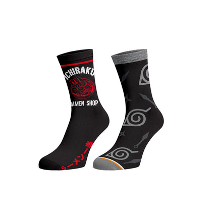 Naruto Hidden Leaf Ramen 2 Pack Crew Socks