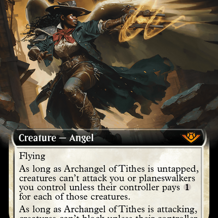 Archangel of Tithes (Extended Art) [Outlaws of Thunder Junction] Foil