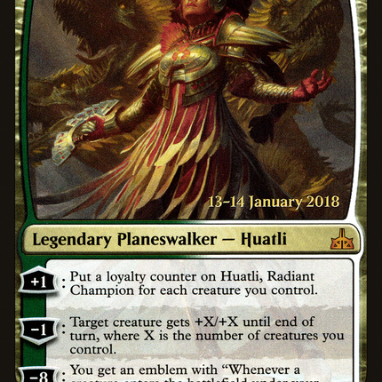 Huatli, Radiant Champion [Rivals of Ixalan Promos] Prerelease Foil