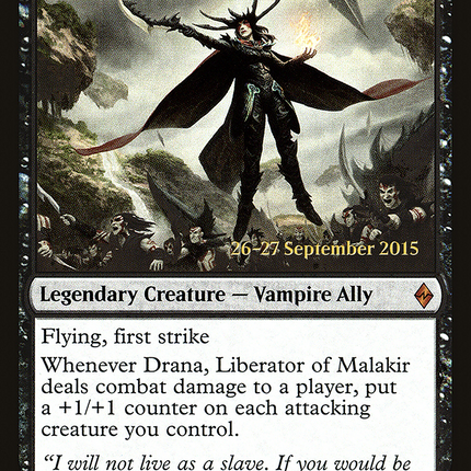 Drana, Liberator of Malakir [Battle for Zendikar Promos] Prerelease Foil