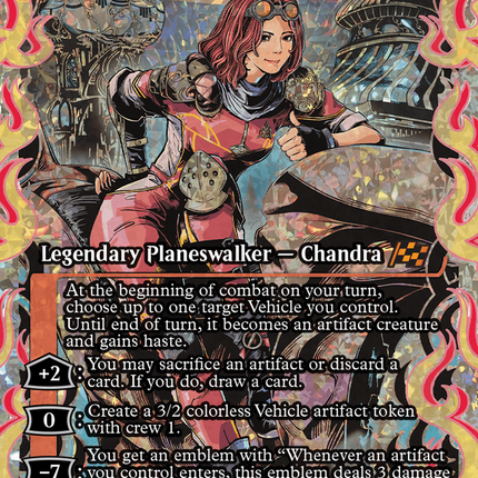 Chandra, Spark Hunter (Showcase) (Fracture Foil) [Aetherdrift] Foil