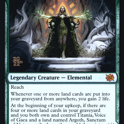 Titania, Voice of Gaea [The Brothers' War Promos] Prerelease Foil