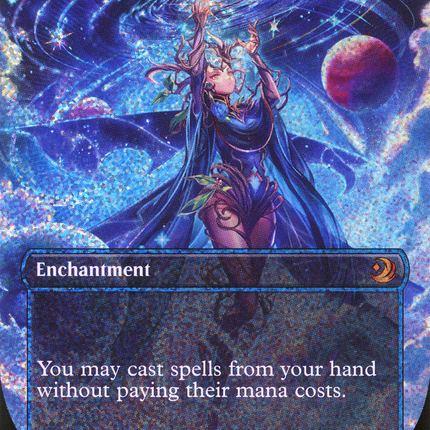 Omniscience (Borderless) [Wilds of Eldraine: Enchanting Tales] Confetti Foil