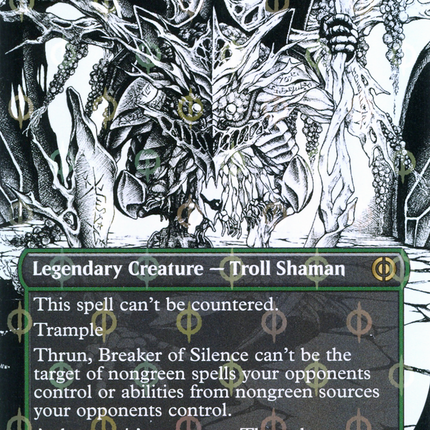 Thrun, Breaker of Silence (Showcase) (Borderless) [Phyrexia: All Will Be One] Step-and-Compleat Foil