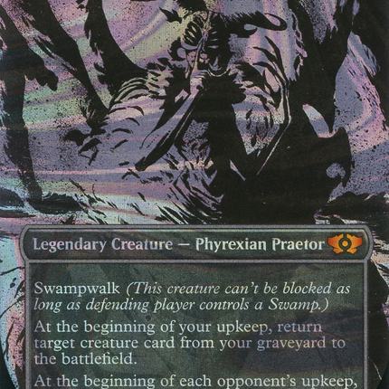 Sheoldred, Whispering One (Showcase) (Borderless) [Multiverse Legends] Halo Foil