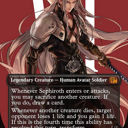 Sephiroth, Fabled SOLDIER // Sephiroth, One-Winged Angel (Borderless) [FINAL FANTASY] Surge Foil