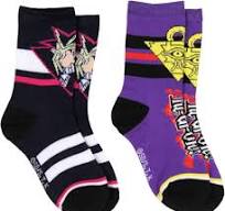 Yu-Gi-Oh! Character Symbol Stripped 2 Pack Kids Socks