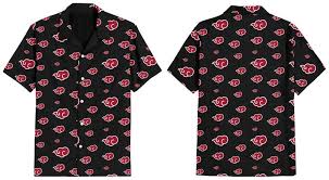 Naruto - Button Up Akatsuki Cloud Pattern Top