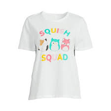 Squish Mallows - Squish Squad with Puff Ink on White on Juniors Tee