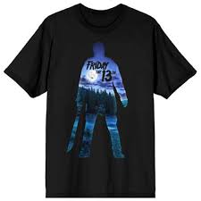 Friday The 13TH - Jason Silhouette Forest Adult Black Tee