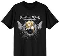Death Note - Misa With Halo And Wings on Stock Black Tee