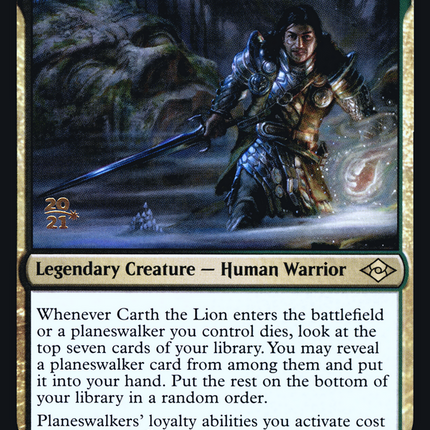 Carth the Lion [Modern Horizons 2 Promos] Prerelease Foil