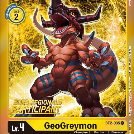GeoGreymon [BT2-035] (2023 Regionals Participant) [Release Special Booster Promos]