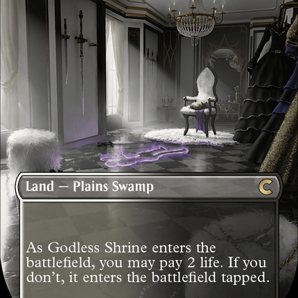 Godless Shrine (Borderless) [Ravnica: Clue Edition] Foil