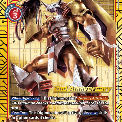 WarGreymon [BT1-025] (2nd Anniversary Card Set) [Release Special Booster Promos]