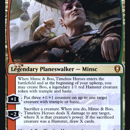 Minsc & Boo, Timeless Heroes [Battle for Baldur's Gate Promos] Prerelease Foil