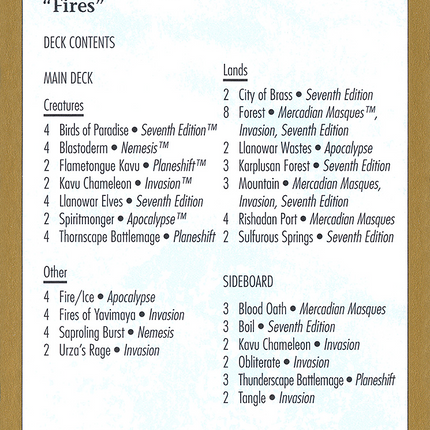 Jan Tomcani Decklist [World Championship Decks 2001]