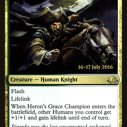 Heron's Grace Champion [Eldritch Moon Promos] Prerelease Foil