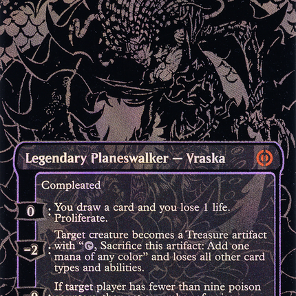 Vraska, Betrayal's Sting (Borderless) [Phyrexia: All Will Be One] Oil Slick Raised Foil