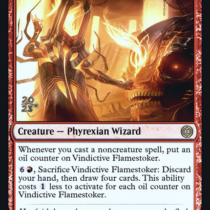 Vindictive Flamestoker [Phyrexia: All Will Be One Promos] Prerelease Foil