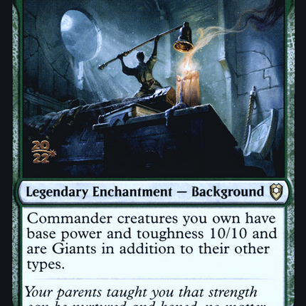 Raised by Giants [Battle for Baldur's Gate Promos] Prerelease Foil