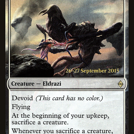 Smothering Abomination (devoid) [Battle for Zendikar Promos] Prerelease Foil