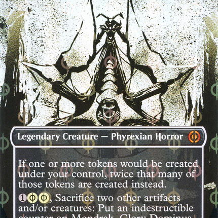 Mondrak, Glory Dominus (Showcase) (Borderless) [Phyrexia: All Will Be One] Step-and-Compleat Foil