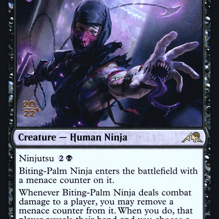Biting-Palm Ninja [Kamigawa: Neon Dynasty Promos] Prerelease Foil