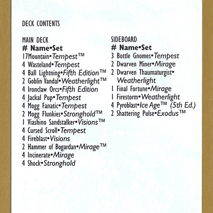 Ben Rubin Decklist [World Championship Decks 1998]