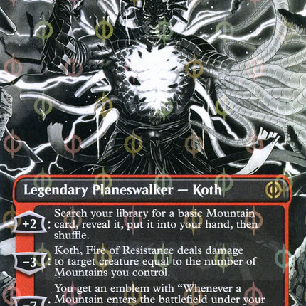 Koth, Fire of Resistance (Showcase) (Borderless) [Phyrexia: All Will Be One] Step-and-Compleat Foil