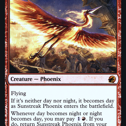 Sunstreak Phoenix [Innistrad: Midnight Hunt Promos] Prerelease Foil