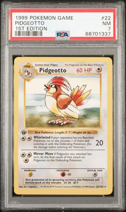1999 Pokemon Game Pidgeotto #22 1st Edition PSA NM-MT 7